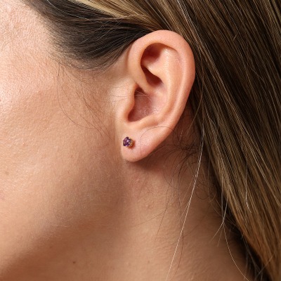 Kolczyki Torino z żółtego złota 585 z ametystami 0,50 ct 2