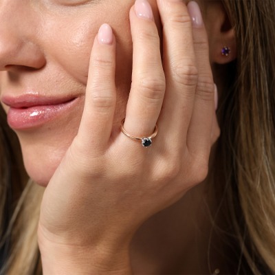 Pierścionek zaręczynowy dwukolorowe złoto 585 Torino z... 2