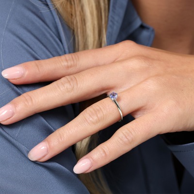 Pierścionek białe złoto 585 Torino z tanzanitem 0,36 ct i... 2