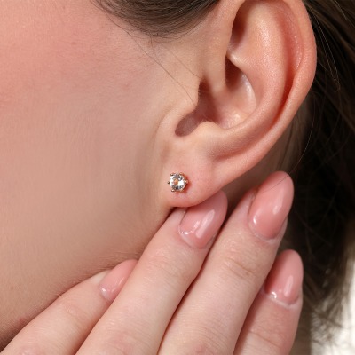 Kolczyki Torino z różowego złota 585 z morganitami 0,48 ct 2