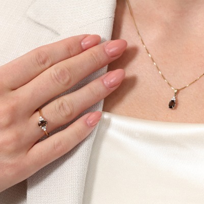 Pierścionek zaręczynowy Perugia różowe i białe złoto 585... 2