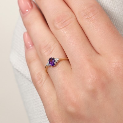 Pierścionek zaręczynowy Perugia żółte i białe złoto 585 z... 2