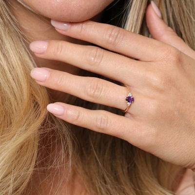 Pierścionek zaręczynowy Perugia różowe złoto 585 z... 2