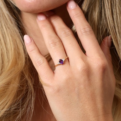 Pierścionek zaręczynowy Perugia żółte złoto 585 z... 2