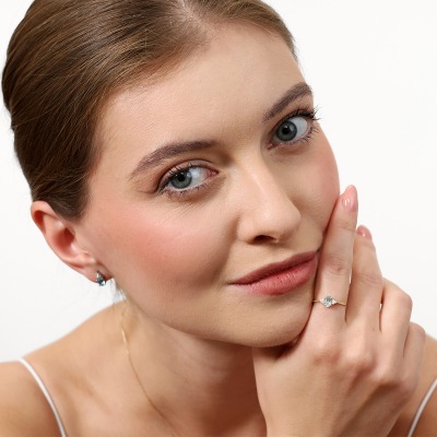 Pierścionek zaręczynowy Perugia żółte złoto 585 z topazem... 2