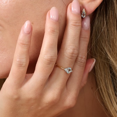 Pierścionek zaręczynowy Perugia żółte i białe złoto 585 z... 2