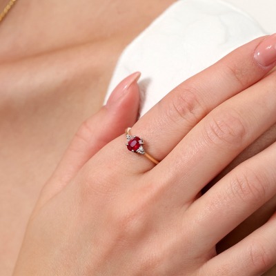 Pierścionek zaręczynowy Perugia żółte i białe złoto 585 z... 2