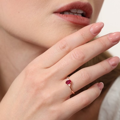 Pierścionek zaręczynowy Perugia różowe złoto 585 z... 2