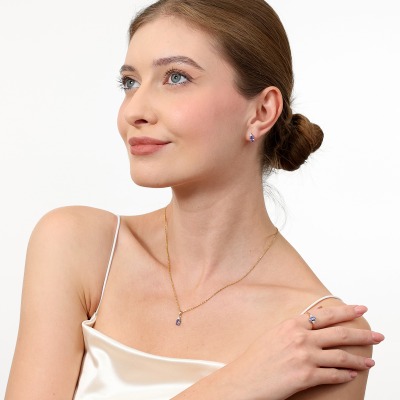 Pierścionek zaręczynowy Perugia różowe i białe złoto 585... 2