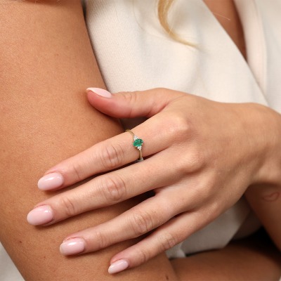 Pierścionek zaręczynowy Perugia z żółtego złota 585 ze... 2