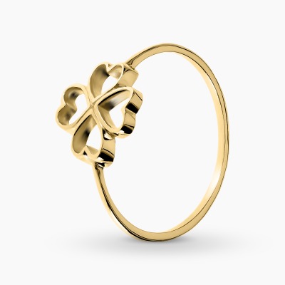 Pierścionek z żółtego złota 585 koniczynka 1,37 g