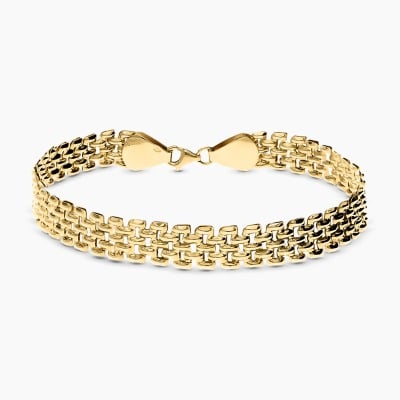 Bransoletka ażurowa z żółtego złota 585 szeroka dł. 19,5...