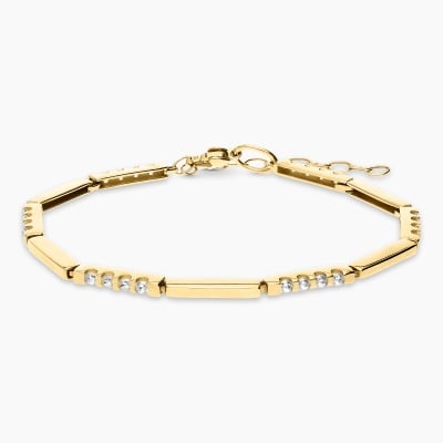 Bransoletka modułowa żółte złoto 585 z cyrkoniami 7,18 g