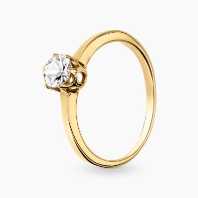 Pierścionek z żółtego złota 585 z cyrkonią, 2,23 g