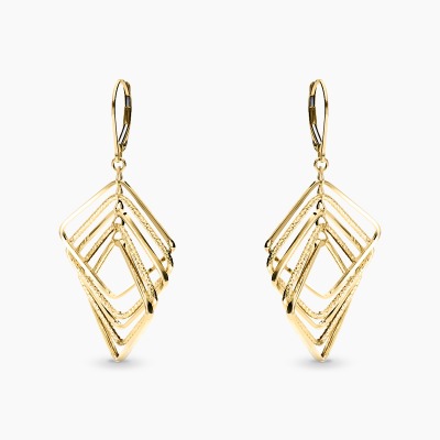 Kolczyki z żółtego złota 585 długie, geometryczne 3,70 g