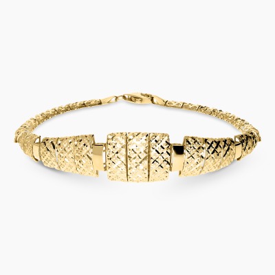 Bransoletka z żółtego złota 585 diamentowana dł. 18,5 cm