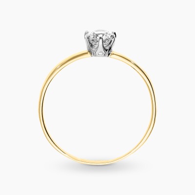 Pierścionek z żółtego i białego złota 585 z cyrkonią  1,42 g 2