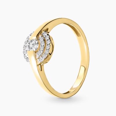 Pierścionek z żółtego złota 585 z cyrkoniami  2,08 g