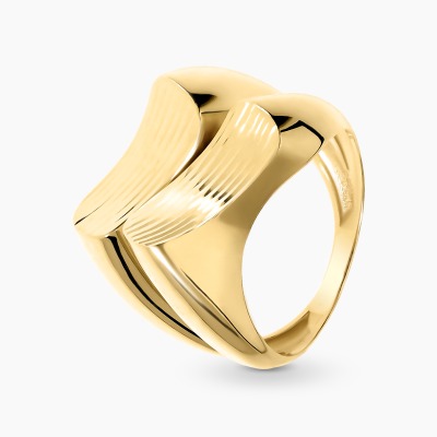 Pierścionek z żółtego złota 585 okazały fantazyjny  3,24 g