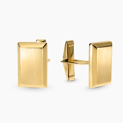 Spinki do mankietów z żółtego złota 585 prostokątne,... 2