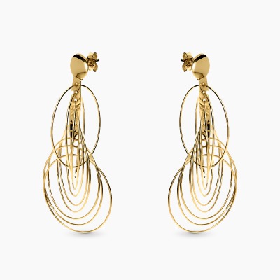 Kolczyki wiszące z żółtego złota 585 geometryczne 7,52 g