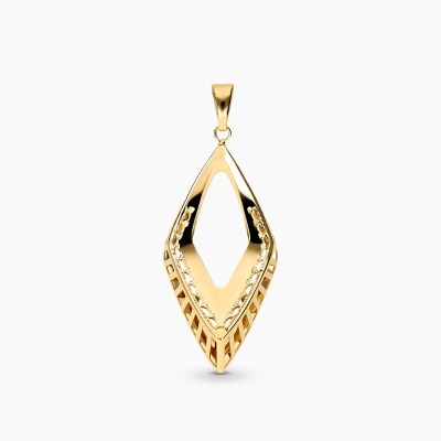Zawieszka romb z żółtego złota 585 z ażurem
