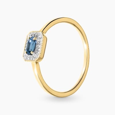 Pierścionek z żółtego i białego złota 585 z diamentami i...