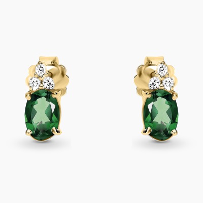 Kolczyki żółte złoto 585 Perugia z turmalinami 0,87 ct i...