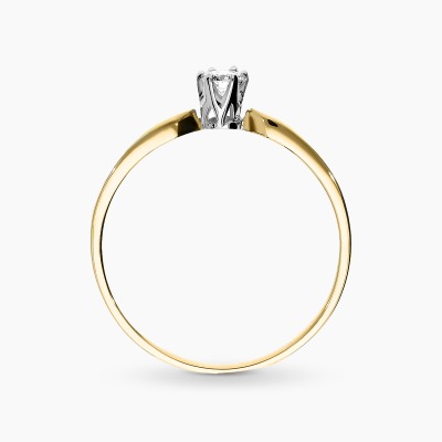 Pierścionek zaręczynowy dwukolorowe złoto 585 z brylantem... 2