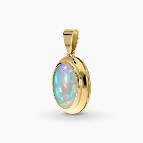 Zawieszka żółte złoto 585 z owalnym opalem 5,99 ct