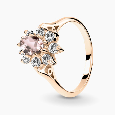 Pierścionek zaręczynowy Venezia z różowego złota 585 z...