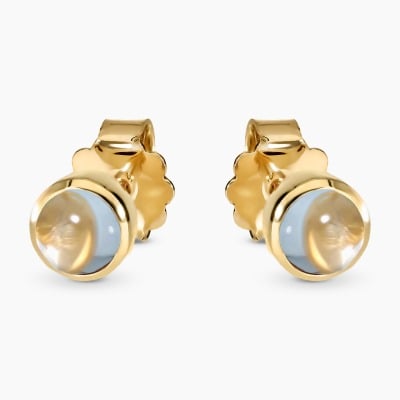 Kolczyki żółte złoto 585 z topazami sky 0,69 ct