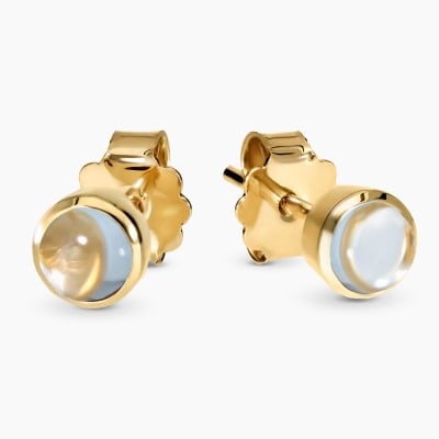 Kolczyki żółte złoto 585 z topazami sky 0,69 ct 2