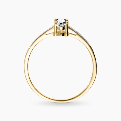 Pierścionek zaręczynowy dwukolorowe złoto 585 z owalnym... 2