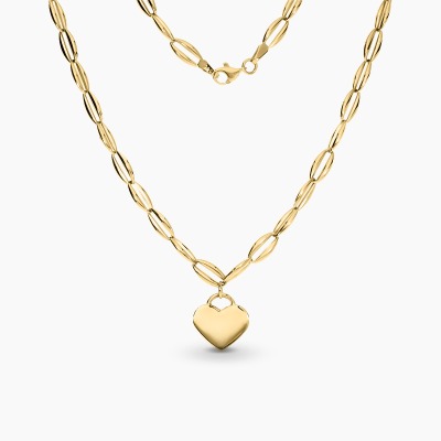 Naszyjnik z żółtego złota 585 z zawieszką serce dł. 45 cm