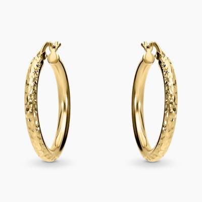 Kolczyki koła z żółtego złota 585 diamentowane 2,73 g