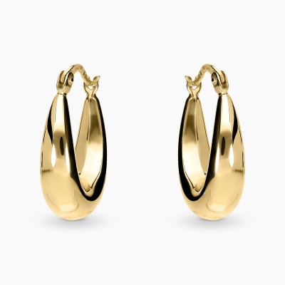 Kolczyki gładkie geometryczne z żółtego złota 585  2,16 g