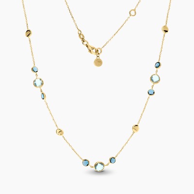 Naszyjnik z żółtego złota 585 z naturalnymi topazami dł....