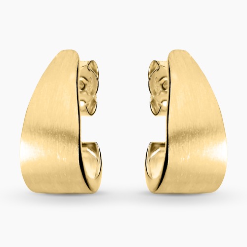 Kolczyki z żółtego złota 585 satynowe, na sztyft