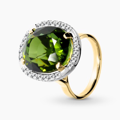 Pierścionek dwukolorowe złoto 585 z brylantami 0,48 ct i...