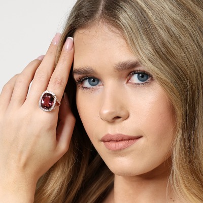 Pierścionek z różowego złota 585 z brylantami 0,85 ct i... 2