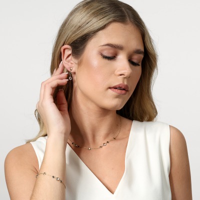 Naszyjnik z żółtego złota 585 z naturalnymi topazami dł.... 2