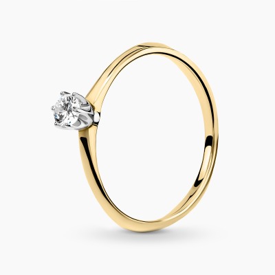 Pierścionek zaręczynowy Torino dwukolorowe złoto 585 z...