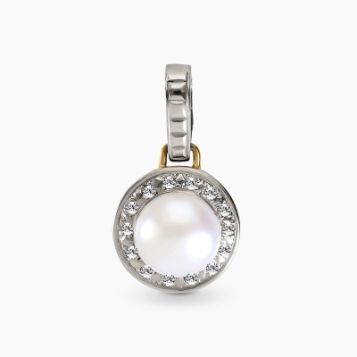 Zawieszka z żółtego i białego złota 585 z perła i...