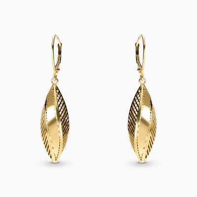 Kolczyki wiszące żółte złoto 585 przestrzenne  3,45 g