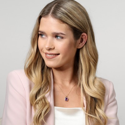 Zawieszka złoto 585 z brylantami 0,09 ct i ametystem 3,38 ct 2