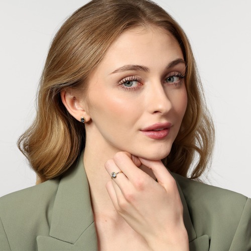 Pierścionek zaręczynowy Portofino z żółtego złota 585 z topazem 0,51 ct