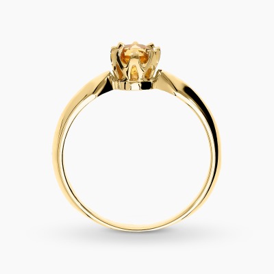 Pierścionek z żółtego złota 585 klasyczny z cytrynem 0,42 ct 2