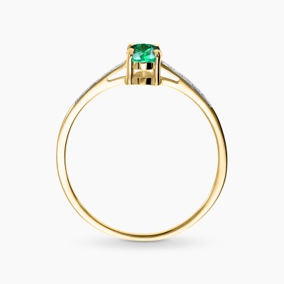 Pierścionek z żółtego i białego złota 585 z brylantami... 2