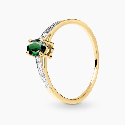 Pierścionek z żółtego i białego złota 585 z brylantami...